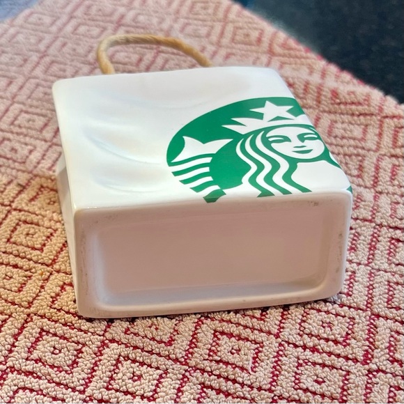 Retired Starbucks White ceramic gift card holder mini bag - Picture 5 of 8